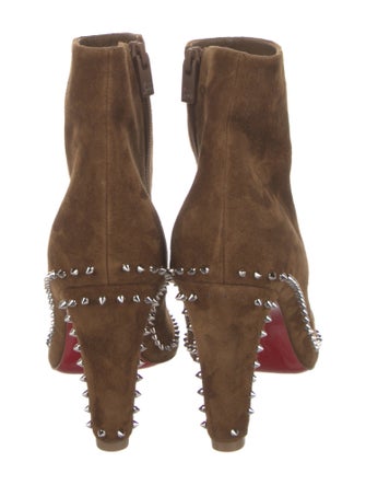 Christian Louboutin Spike Accents Suede Boots