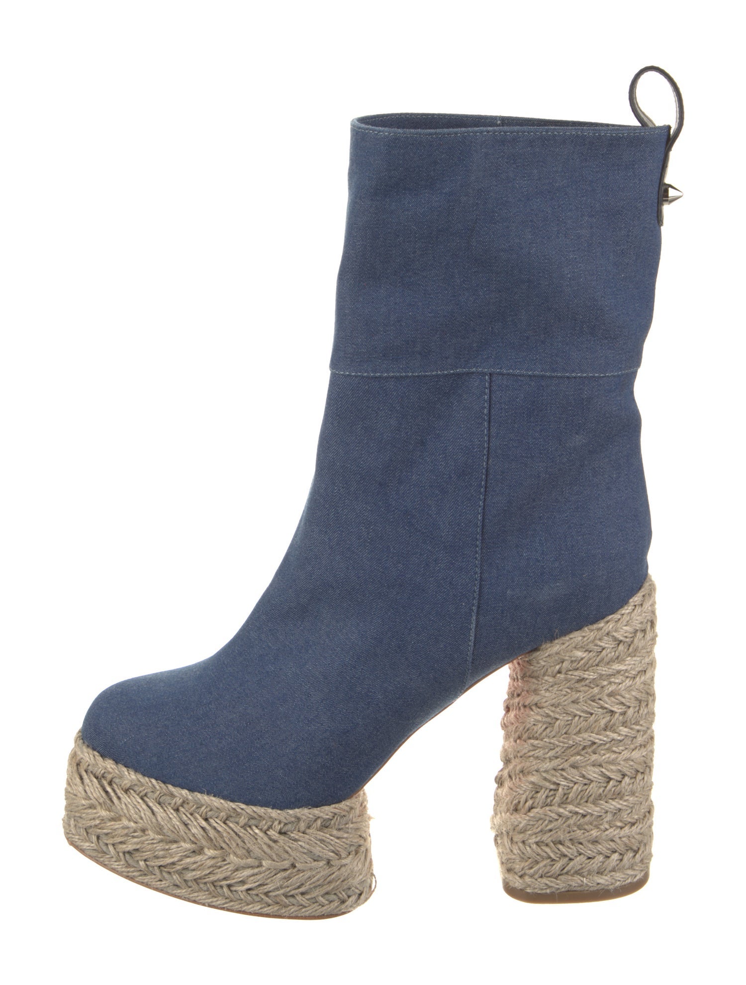 Christian Louboutin Denim Animal Print Boots