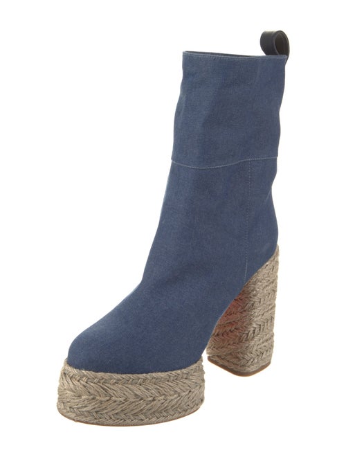 Christian Louboutin Denim Animal Print Boots