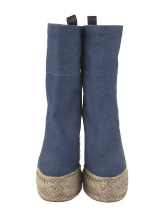 Christian Louboutin Denim Animal Print Boots