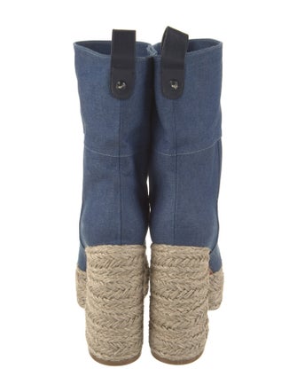 Christian Louboutin Denim Animal Print Boots