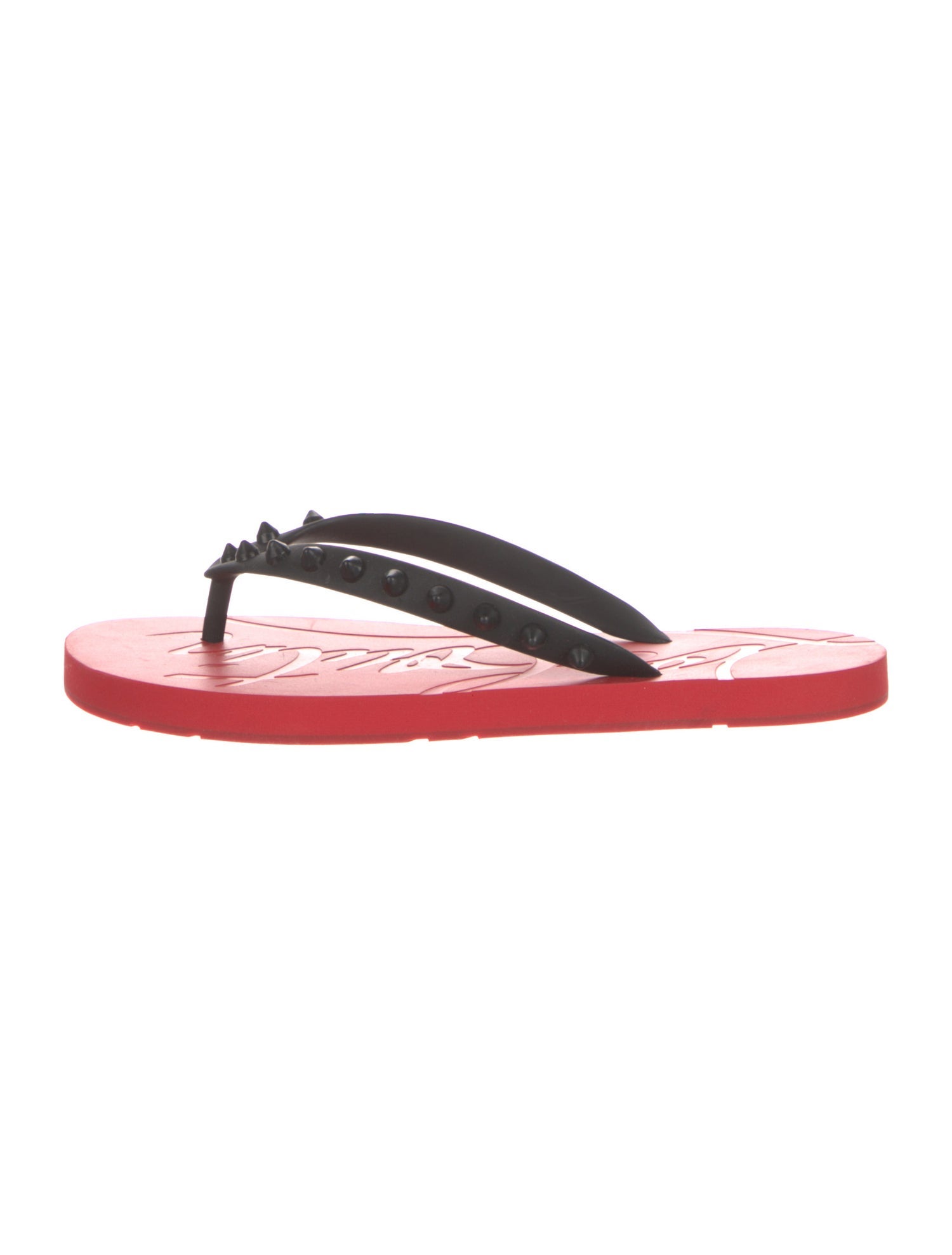 Christian Louboutin Rubber Studded Accents Flip Flops