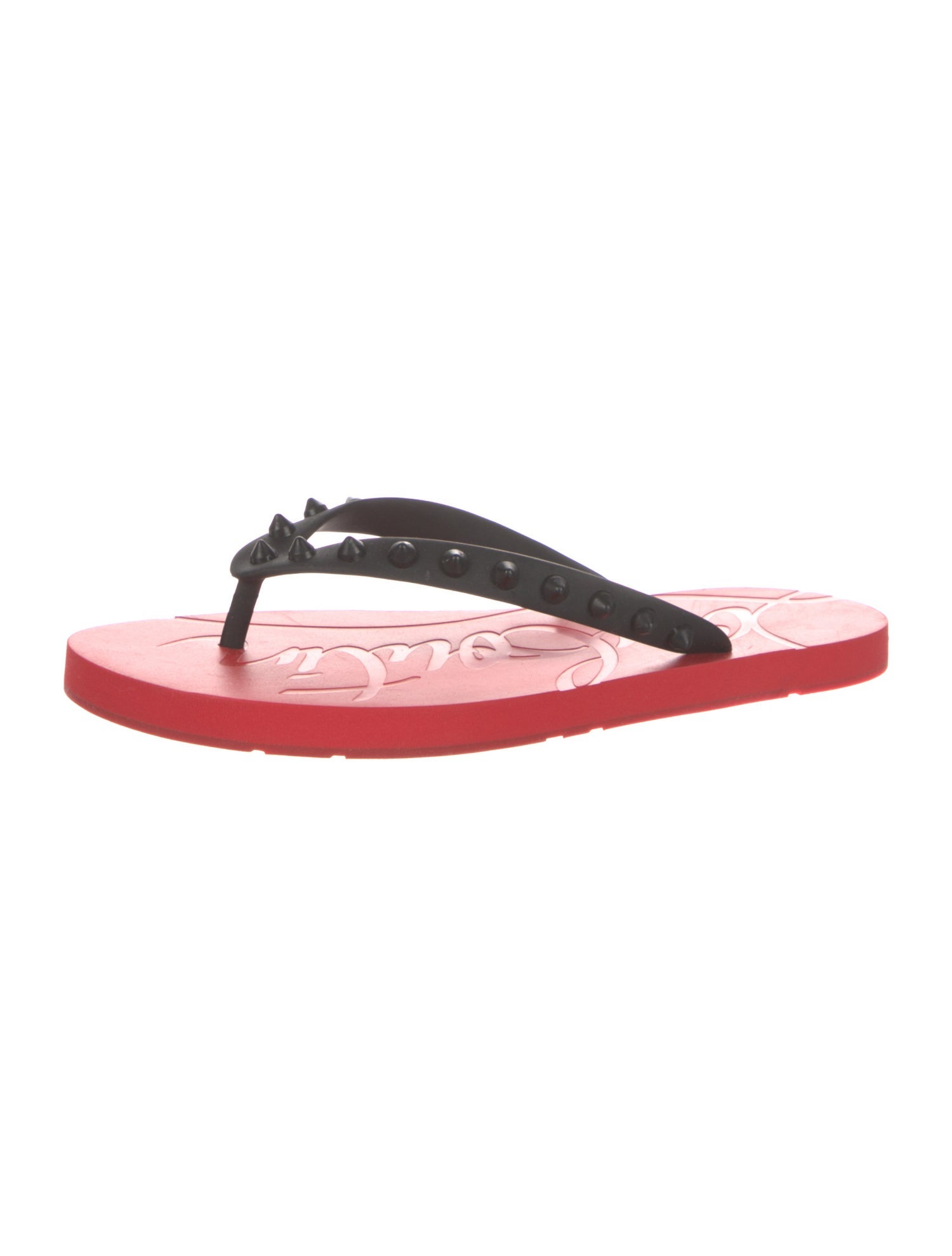 Christian Louboutin Rubber Studded Accents Flip Flops