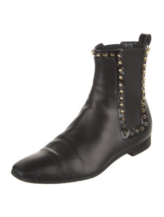Christian Louboutin Spike Accents Leather Chelsea Boots