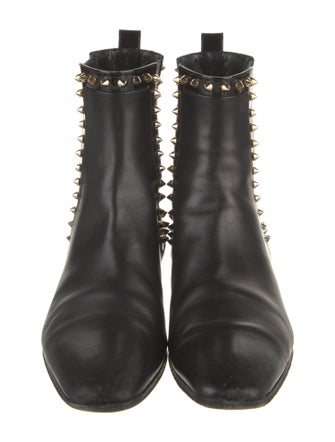 Christian Louboutin Spike Accents Leather Chelsea Boots