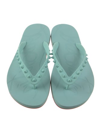 Christian Louboutin Rubber Studded Accents Flip Flops