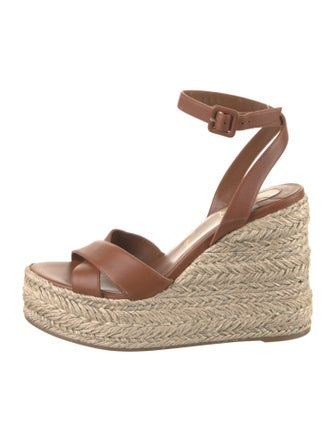 Christian Louboutin Leather Tweed Pattern Espadrilles