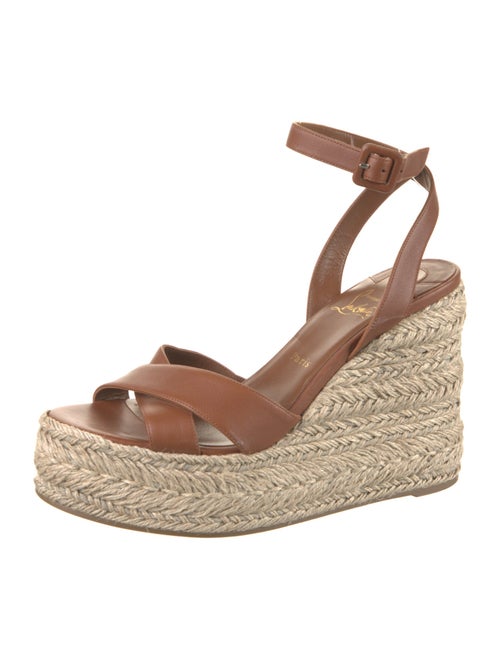 Christian Louboutin Leather Tweed Pattern Espadrilles