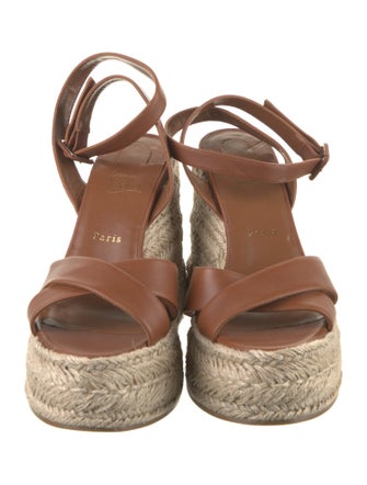 Christian Louboutin Leather Tweed Pattern Espadrilles