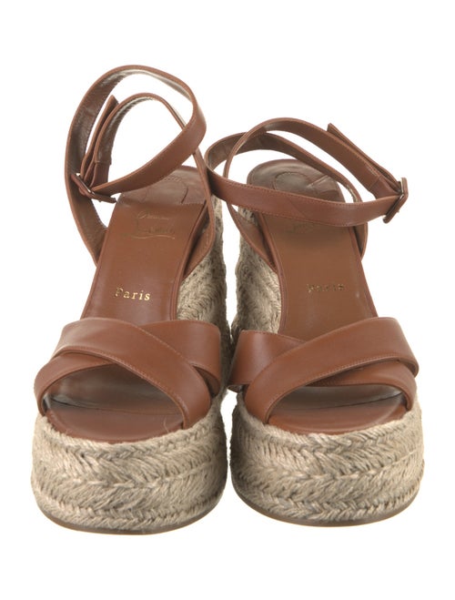 Christian Louboutin Leather Tweed Pattern Espadrilles