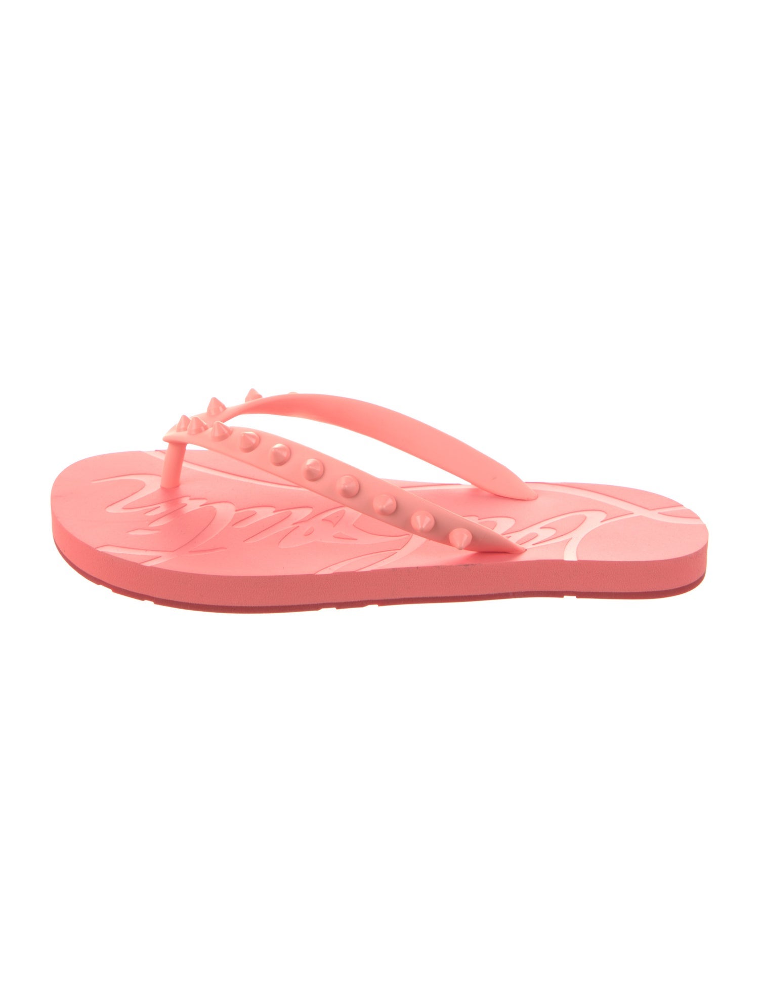 Christian Louboutin Rubber Studded Accents Flip Flops