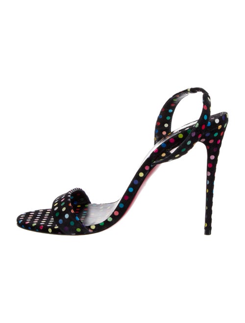 Christian Louboutin Suede Polka Dot Print Slingback Sandals