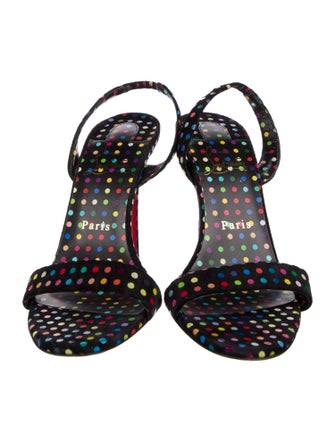 Christian Louboutin Suede Polka Dot Print Slingback Sandals