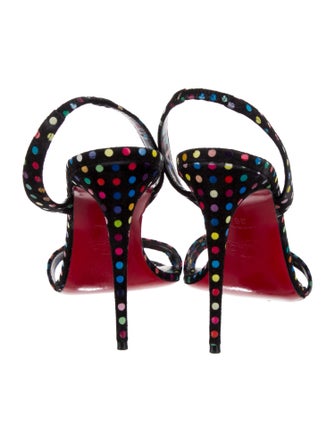 Christian Louboutin Suede Polka Dot Print Slingback Sandals