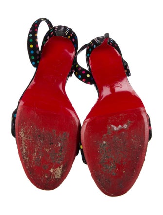 Christian Louboutin Suede Polka Dot Print Slingback Sandals