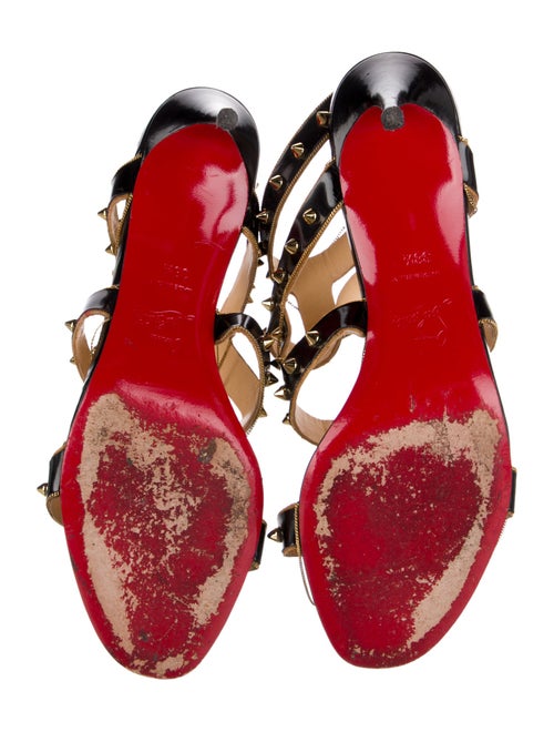 Christian Louboutin Spike Accents Patent Leather Gladiator Sandals