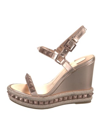 Christian Louboutin Leather Studded Accents Espadrilles