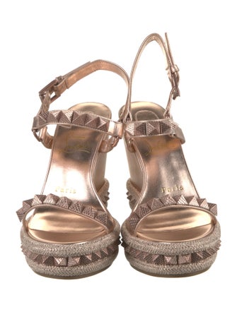 Christian Louboutin Leather Studded Accents Espadrilles