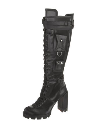 Christian Louboutin Nylon Lace-Up Boots