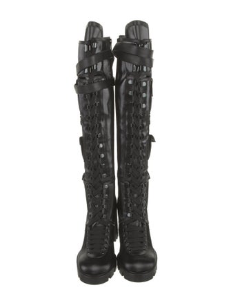 Christian Louboutin Nylon Lace-Up Boots