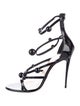 Christian Louboutin Patent Leather Beaded Accents Gladiator Sandals