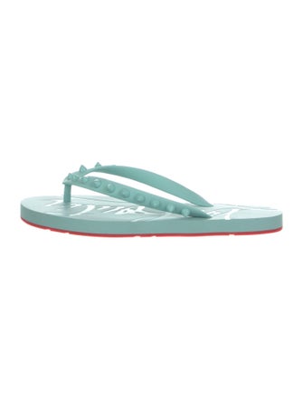 Christian Louboutin Rubber Studded Accents Flip Flops