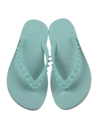 Christian Louboutin Rubber Studded Accents Flip Flops