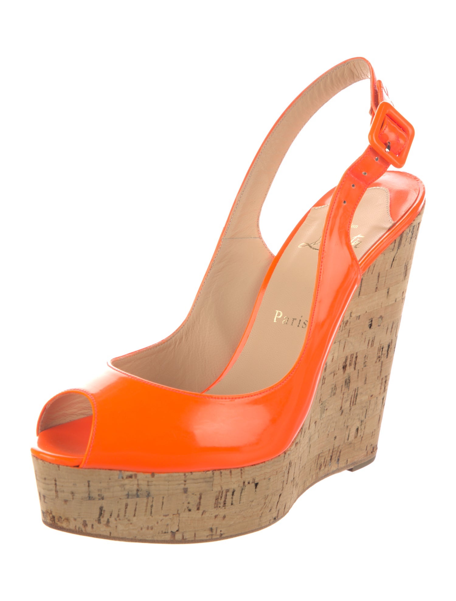 Christian Louboutin Patent Leather Slingback Pumps