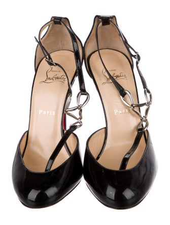 Christian Louboutin Patent Leather T-Strap Pumps