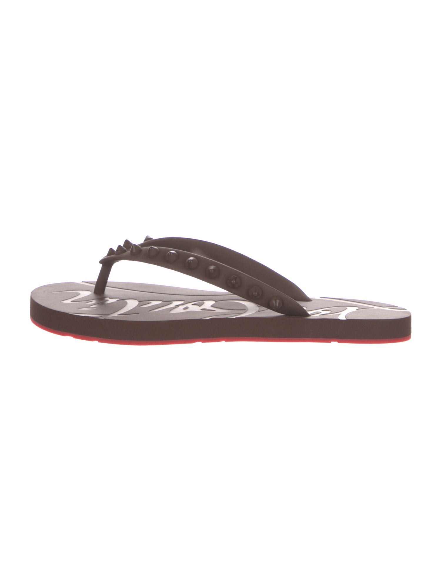Christian Louboutin Rubber Studded Accents Flip Flops