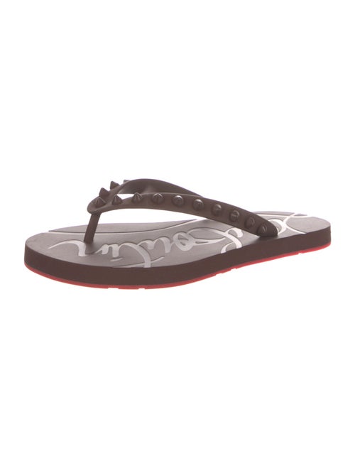 Christian Louboutin Rubber Studded Accents Flip Flops