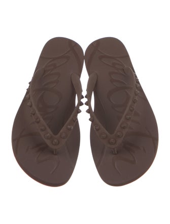 Christian Louboutin Rubber Studded Accents Flip Flops