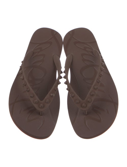 Christian Louboutin Rubber Studded Accents Flip Flops