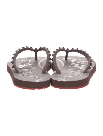 Christian Louboutin Rubber Studded Accents Flip Flops