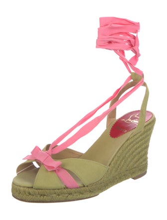 Christian Louboutin Canvas Bow Accents Espadrilles