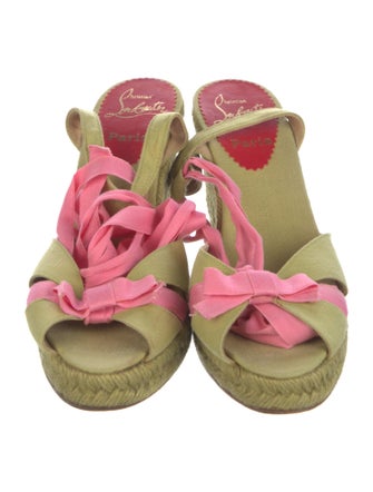 Christian Louboutin Canvas Bow Accents Espadrilles