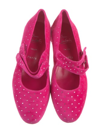Christian Louboutin Velvet Crystal Embellishments Pumps