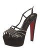 Christian Louboutin Suede Crystal Embellishments Slingback Sandals