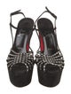 Christian Louboutin Suede Crystal Embellishments Slingback Sandals