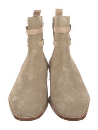 Christian Louboutin Suede Leather Trim Embellishment Boots