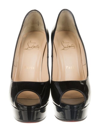 Christian Louboutin Christian Louboutin Fetish Peep 150 Patent Leather Pumps