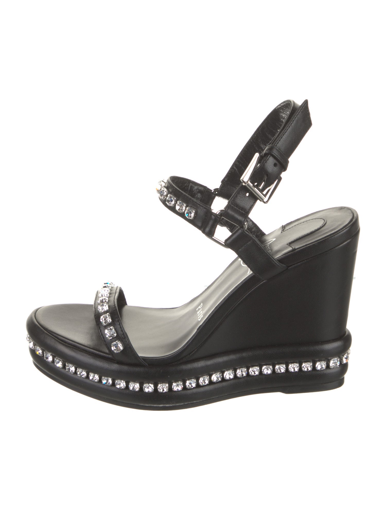 Christian Louboutin Leather Printed Slingback Sandals