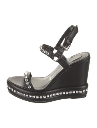 Christian Louboutin Leather Printed Slingback Sandals