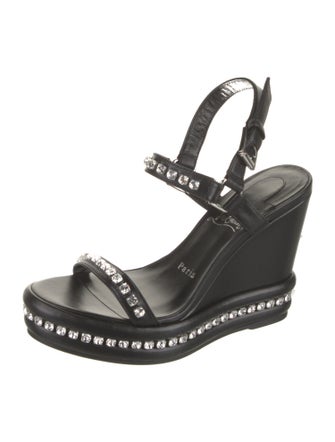 Christian Louboutin Leather Printed Slingback Sandals