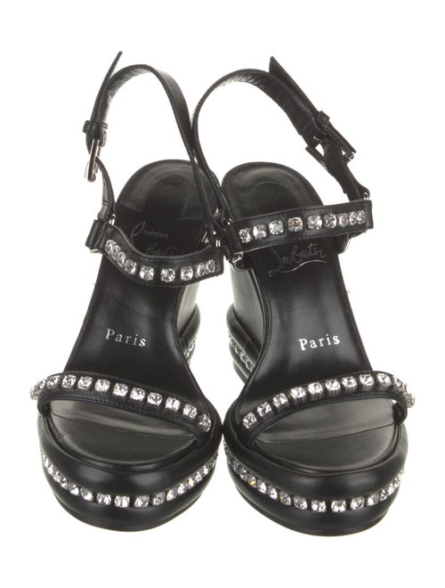 Christian Louboutin Leather Printed Slingback Sandals