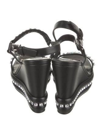 Christian Louboutin Leather Printed Slingback Sandals