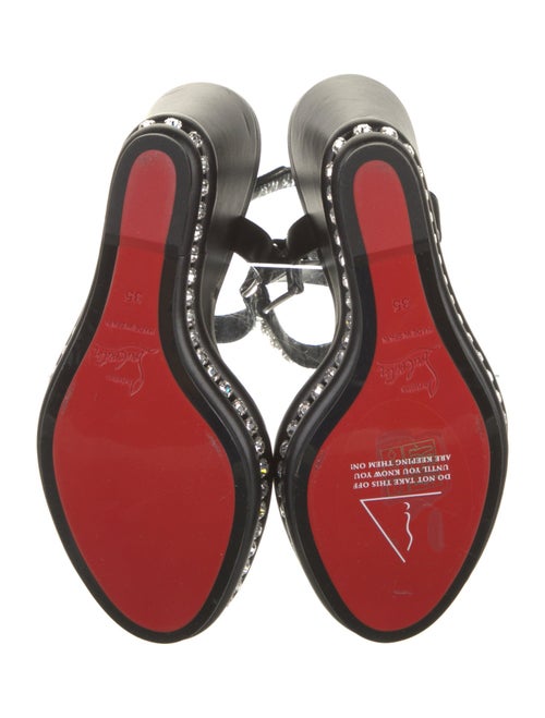 Christian Louboutin Leather Printed Slingback Sandals