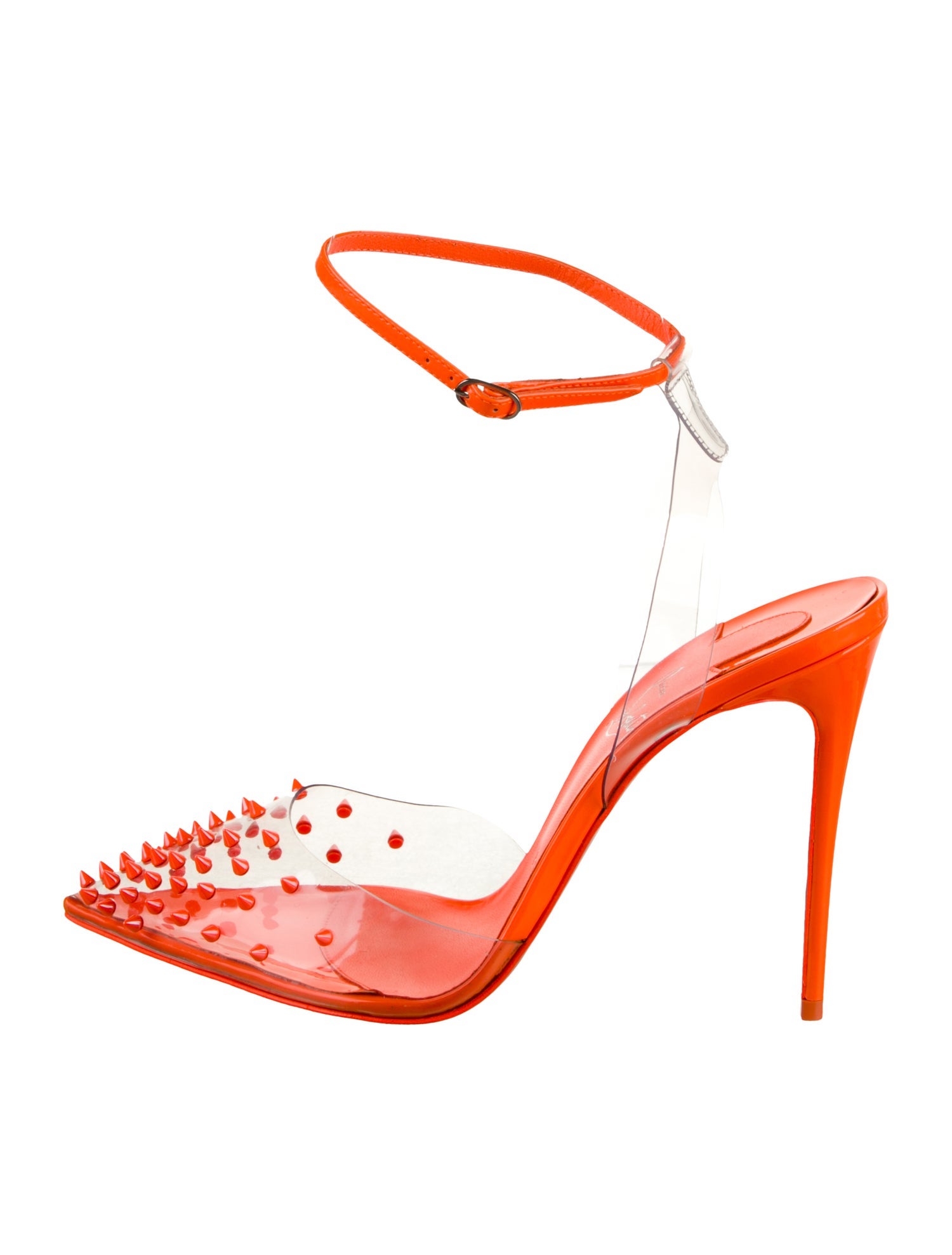 Christian Louboutin Spike Accents PVC Slingback Pumps