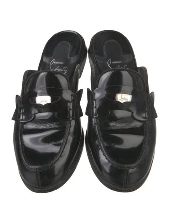 Christian Louboutin Leather Grosgrain Trim Mules
