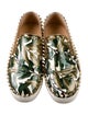 Christian Louboutin Spike Accents Patent Leather Sneakers